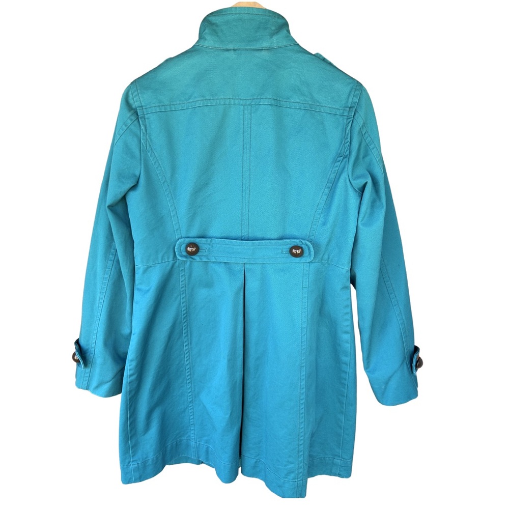 Boden Trench with Fun Pattern Lining - Button Front. Turquoise. US size 8 - Picture 7 of 10